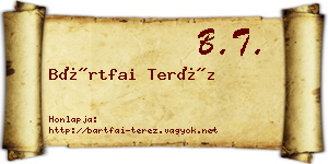 Bártfai Teréz névjegykártya