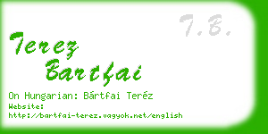 terez bartfai business card